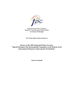 Review of the 2007 Integrated Policy Exercise:
