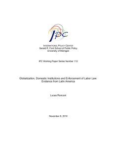 Globalization, Domestic Institutions and Enforcement of Labor Law: Lucas Ronconi