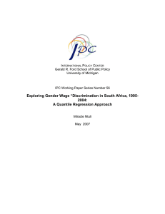 Exploring Gender Wage “Discrimination in South Africa, 1995- 2004: