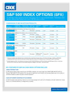 S&amp;P 500 INDEX OPTIONS (SPX)
