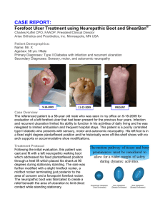 CASE REPORT: Forefoot Ulcer Treatment using Neuropathic Boot and ShearBan