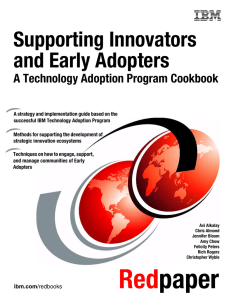 Supporting Innovators and Early Adopters A Technology Adoption Program Cookbook Front cover