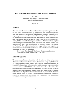 How taxes on firms reduce the risk of after-tax cash... Abstract