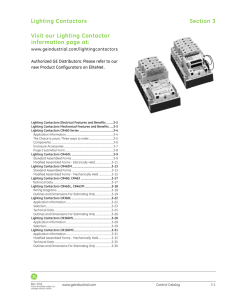 Lighting Contactors Section 3 Visit our Lighting Contactor information page at: