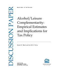 DISCUSSION PAPER Alcohol/Leisure Complementarity: