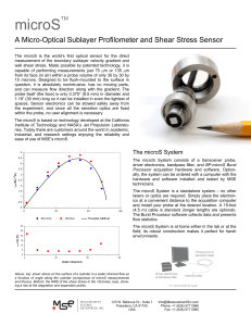 microS  ™ A Micro-Optical Sublayer Profilometer and Shear Stress Sensor