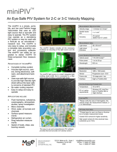 miniPIV   An Eye-Safe PIV System for 2-C or 3-C Velocity Mapping