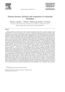 Thermal structure, thickness and composition of continental lithosphere Roberta L. Rudnick
