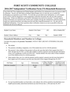 FORT SCOTT COMMUNITY COLLEGE 2016-2017 Independent Verification Form (V6-Household Resources)