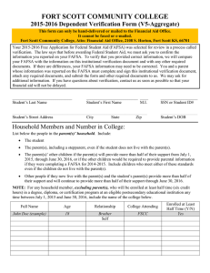FORT SCOTT COMMUNITY COLLEGE 2015-2016 Dependent Verification Form (V5-Aggregate)