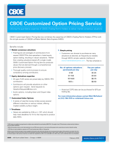 CBOE Customized Option Pricing Service