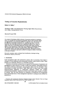 Testing an Ecosystem Regionalization Robert G. Bailey*