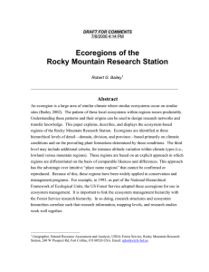 Ecoregions of the Rocky Mountain Research Station Abstract