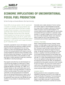 ECONOMIC IMPLICATIONS OF UNCONVENTIONAL FOSSIL FUEL PRODUCTION POLICY BRIEF