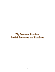 Big Business Ranches: British Investors and Ranchers 1