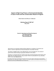 Impact of High Crop Prices on Environmental Quality: