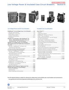 Low Voltage Power &amp; Insulated Case Circuit Breakers Section 8