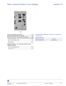Motor Control Centers—Low Voltage Section 15