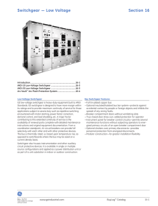 Switchgear — Low Voltage Section 16