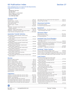 GE Publication Index Section 27 Arresters: TVSS