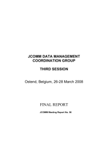 FINAL REPORT JCOMM DATA MANAGEMENT COORDINATION GROUP