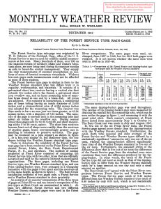 MONTHLY WEATHER REVIEW THE RELIABILITY  OF