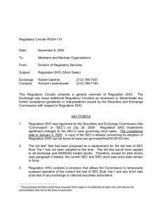 Regulatory Circular RG04-113 Date: November 9, 2004