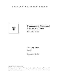 Management: Theory and Practice, and Cases Working Paper 14-026