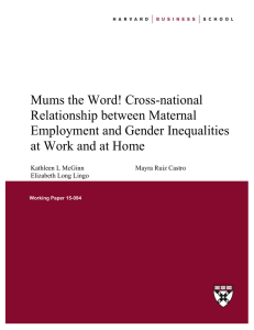 Mums the Word! Cross-national Relationship between Maternal Employment and Gender Inequalities