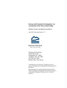 Energy and Economic Development: An Assessment of the State of Knowledge