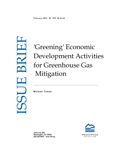 ISSUE BRIEF  'Greening' Economic Development Activities