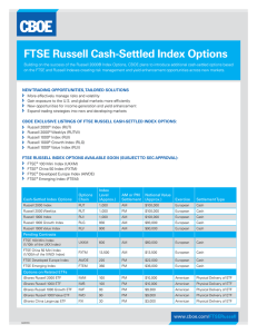 FTSE Russell Cash-Settled Index Options