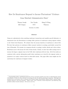 How Do Remittances Respond to Income Fluctuations? Evidence ∗ Thomas Joseph