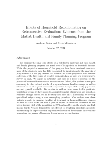 Eects of Household Recombination on Retrospective Evaluation: Evidence from the