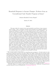 Household Response to Income Changes: Evidence from an ∗ Johannes Haushofer