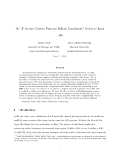 Do IT Service Centers Promote School Enrollment? Evidence from India