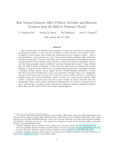 How Natural Disasters Affect Political Attitudes and Behavior: