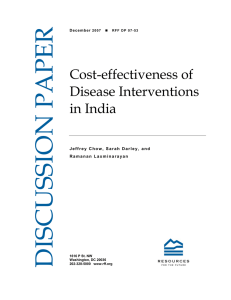 DISCUSSION PAPER Cost-effectiveness of Disease Interventions