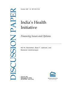 India’s Health Initiative Financing Issues and Options