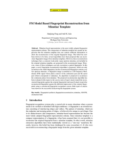 FM Model Based Fingerprint Reconstruction from Minutiae Template