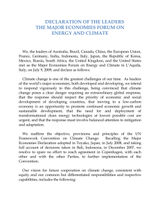 DECLARATION OF THE LEADERS THE MAJOR ECONOMIES FORUM ON ENERGY AND CLIMATE