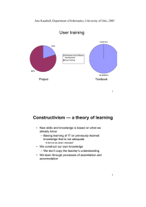 User training Constructivism — a theory of learning