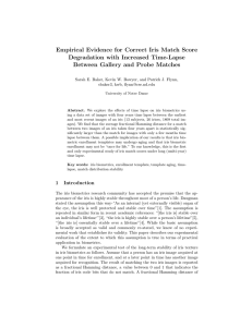 Empirical Evidence for Correct Iris Match Score Degradation with Increased Time-Lapse