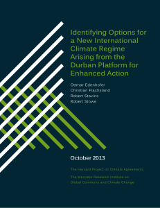 Identifying Options for a New International Climate Regime Arising from the