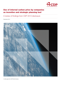 Use of internal carbon price by companies