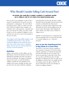 Who Should Consider Selling Cash-Secured Puts?