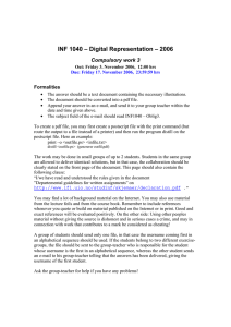 INF 1040 – Digital Representation – 2006 Compulsory work 3 Formalities