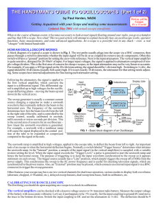 THE HANDYMAN'S GUIDE TO OSCILLOSCOPES  (Part 1 of 2)