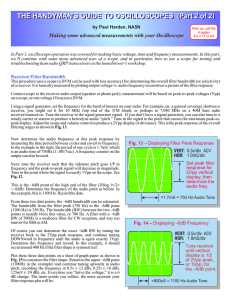 THE HANDYMAN'S GUIDE TO OSCILLOSCOPES  (Part 2 of 2)