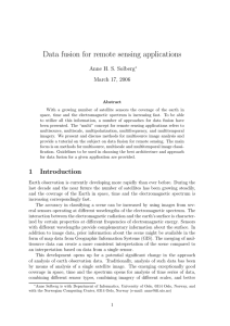 Data fusion for remote sensing applications Anne H. S. Solberg